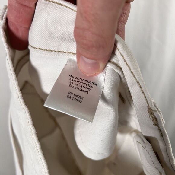 Banana Republic Jeans Women's 12 White Denim Skinny Mid Rise Cotton Blend - Picture 11 of 11